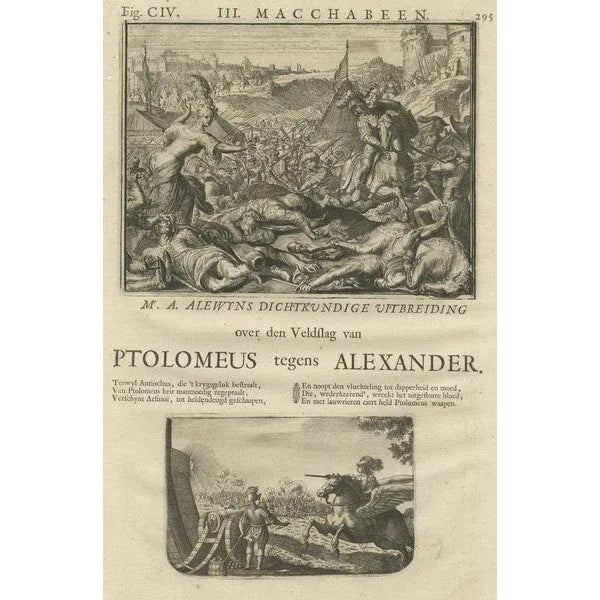 Lindenberg, Part of a Poem of the Battle of Ptolemy Against Alexander the Great, 1721, Print For Sale - Image 3 of 6