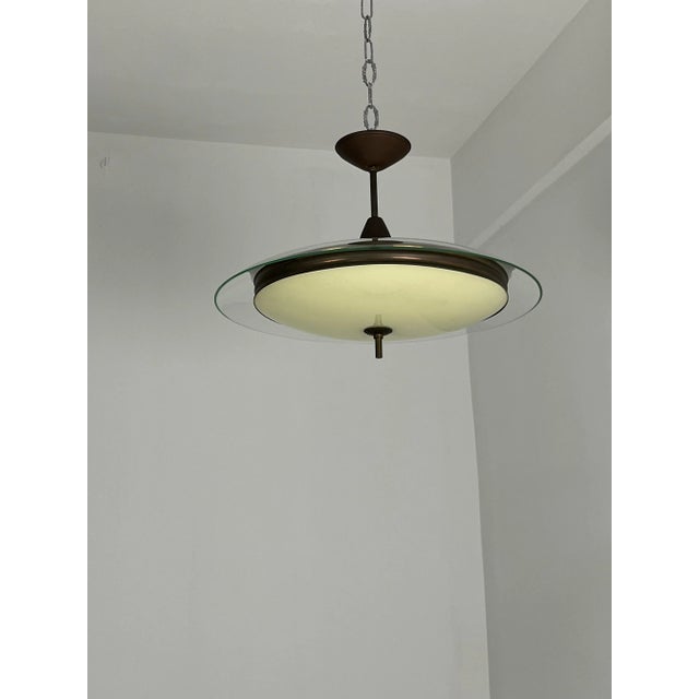 Vintage Murano Glass Pendant in the style of Fontana Arte, 1950s For Sale - Image 9 of 12