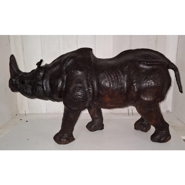Vintage Stool in the Shape of a Rhinoceros in Cowhide Leather, 1970s For Sale - Image 6 of 13
