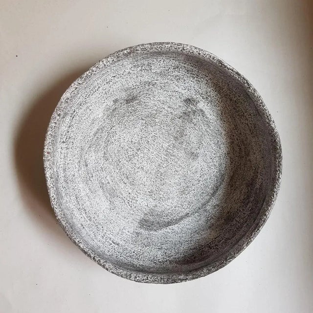 Contemporary Black Stoneware Phiale Plate by Elena Vasilantonaki For Sale - Image 3 of 6