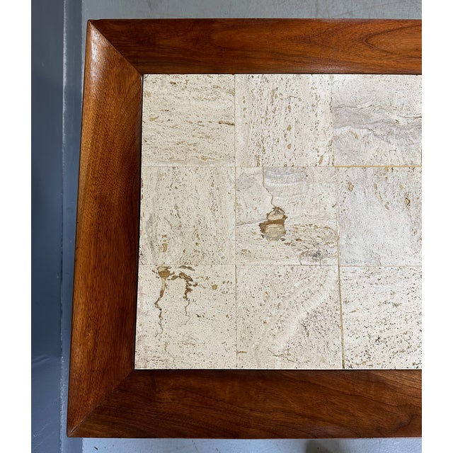 1960s Widdicomb Travertine and Walnut Coffee Table by Dale Ford Mid Century For Sale In Philadelphia - Image 6 of 12