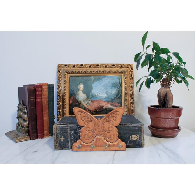 Vintage Wood Butterfly Key Holder For Sale - Image 4 of 5