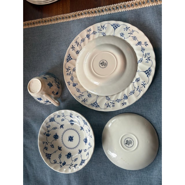 1940s 1940s Churchill Staffordshire "Finlandia" Blue & White 5 Piece Service For Sale - Image 5 of 7