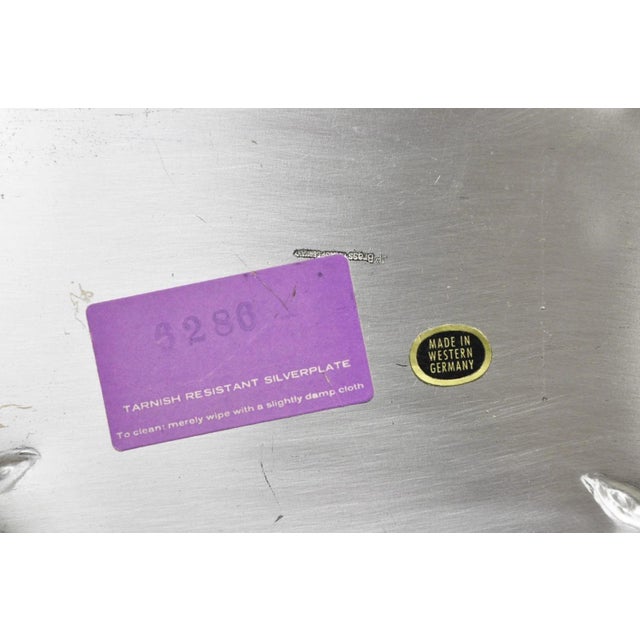 Vintage WMF Germany Ikora Silver Plated Brass Floral Repousse Nut Dish Bowl For Sale - Image 15 of 16