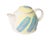 A Postmodern ceramic teapot by Feltman Langer. This teapot has a hand-painted design consisting of a pale yellow...
