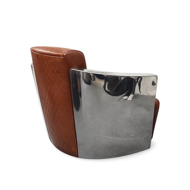 Metal Vintage Eco-Leather Chairs, 1980s, Set of 2 For Sale - Image 7 of 8
