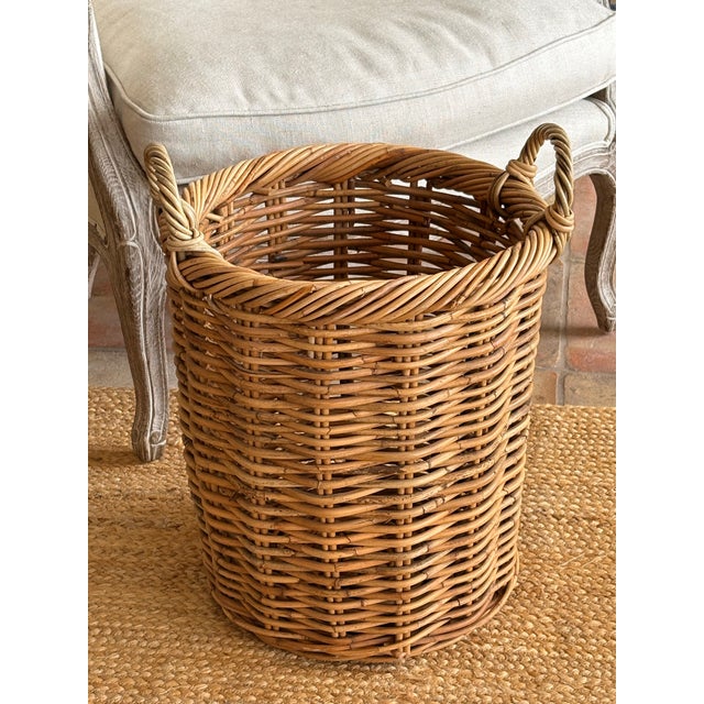 English Large English Woven Wicker Basket For Sale - Image 3 of 12