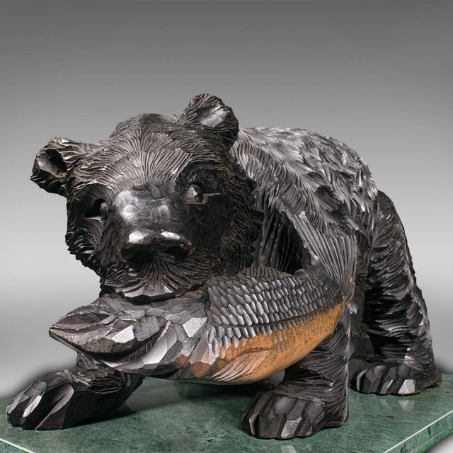 1900s Antique VictorianGerman Carved Fruitwood Decorative Bear Figure For Sale - Image 9 of 13