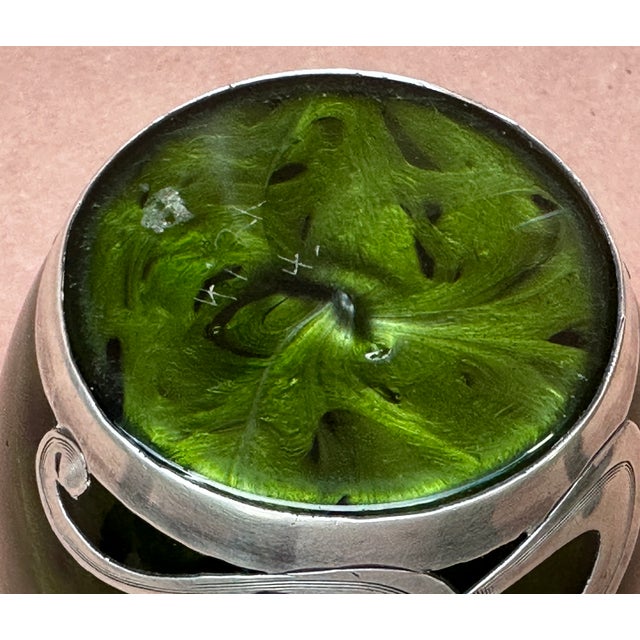 1900 - 1909 Art Nouveau Loetz Titania Silver Overlay Vase For Sale - Image 5 of 7