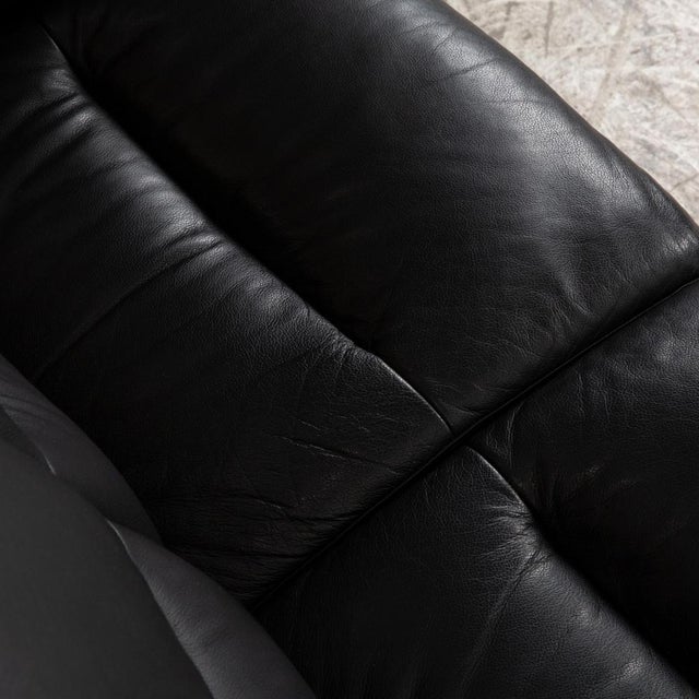 Wave 2-Seater Sofa in Black Leather from Stressless For Sale - Image 4 of 12