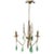 Brass Brass Chandelier with a Murano Handcut Emerald Glass For Sale - Image 8 of 8