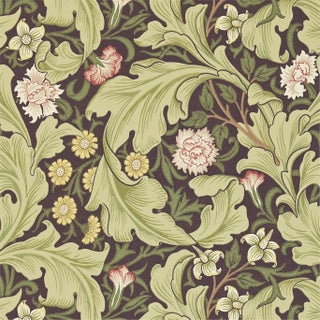 Morris & Co Leicester Wallpaper in Chocolate/Olive For Sale