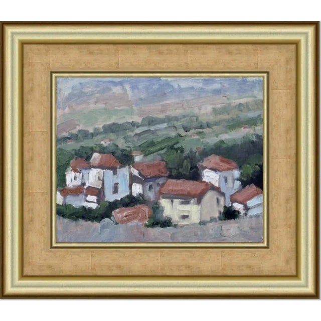 Italy, Red Roofs, Contemporary Landscape Oil Painting For Sale - Image 9 of 11