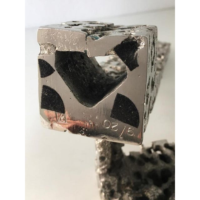Urano Palma, Post-Modern Abstract Sculptures, 1980, Chromed Bronze, Set of 2 For Sale - Image 11 of 14
