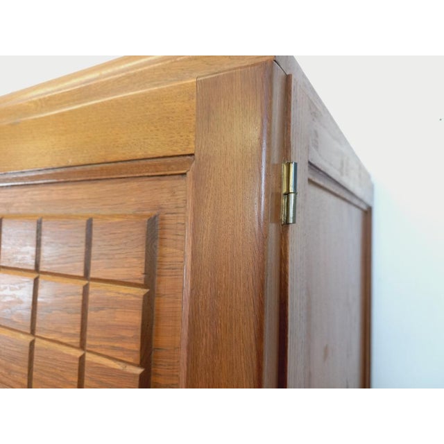 Vintage Art Deco Style Wardrobe in Oak, 1950s For Sale - Image 9 of 15
