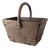 Antique Wabi-Sabi Wooden Log Basket with Wrought Iron Fittings For Sale