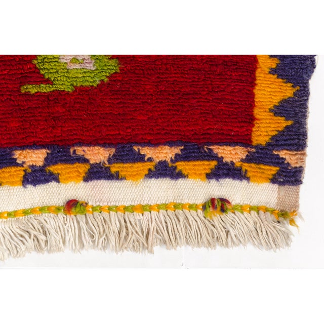 Red Colorful Anatolian Decorative Wool Carpet For Sale - Image 8 of 10
