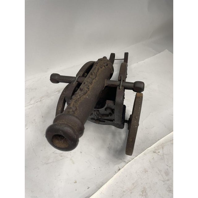 1940s Vintage Decorative Cannon in Iron, 1940s For Sale - Image 5 of 12