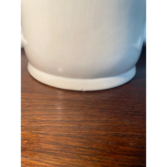 1980s Tall Ceramic Floral Floor Vase or Umbrella Stand For Sale - Image 10 of 13