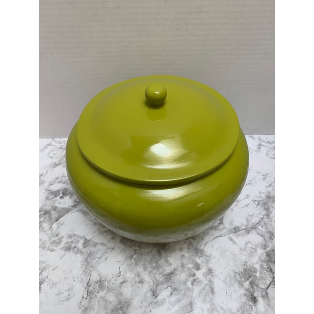 Wood Vintage Bamboo Jonathan Adler Green Storage Vessel For Sale - Image 7 of 8