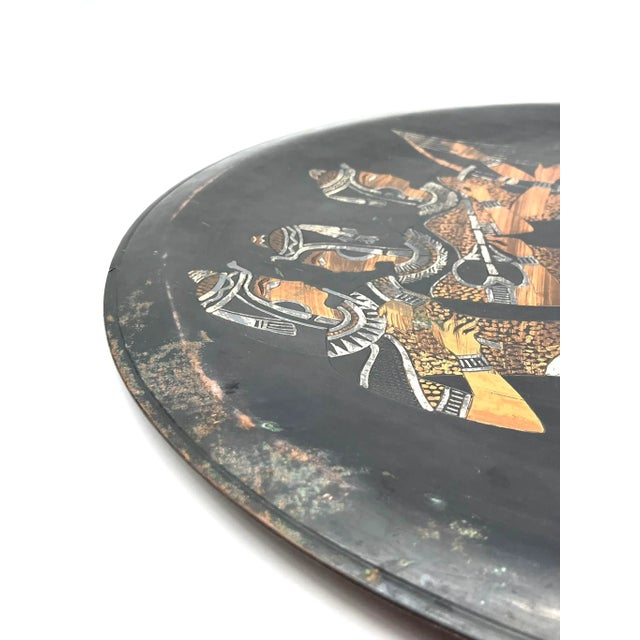 Large Egyptian Wall Plate in Chased Copper, 1980s For Sale - Image 12 of 13