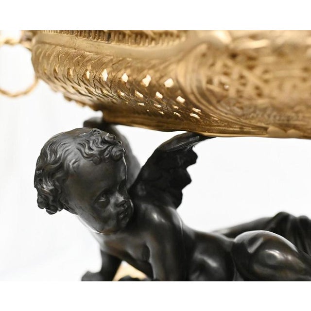 Metal French Bronze Ormolu Cherub Tazza Dishes, Set of 2 For Sale - Image 7 of 7