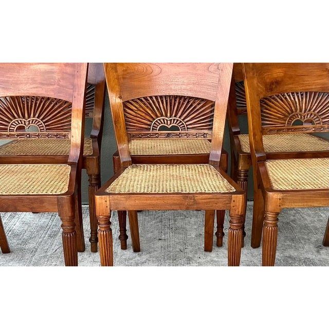 Vintage Bauer Wood and Cane Dining Chairs - Set of 6 For Sale - Image 9 of 12