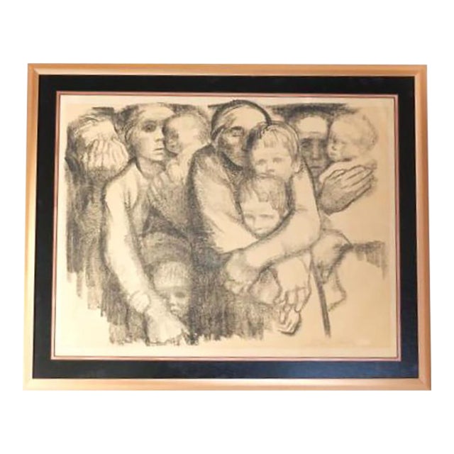1919 Framed & Signed Lithograph “Die Mutter” by Kathe Kollwitz (1867-1945) For Sale