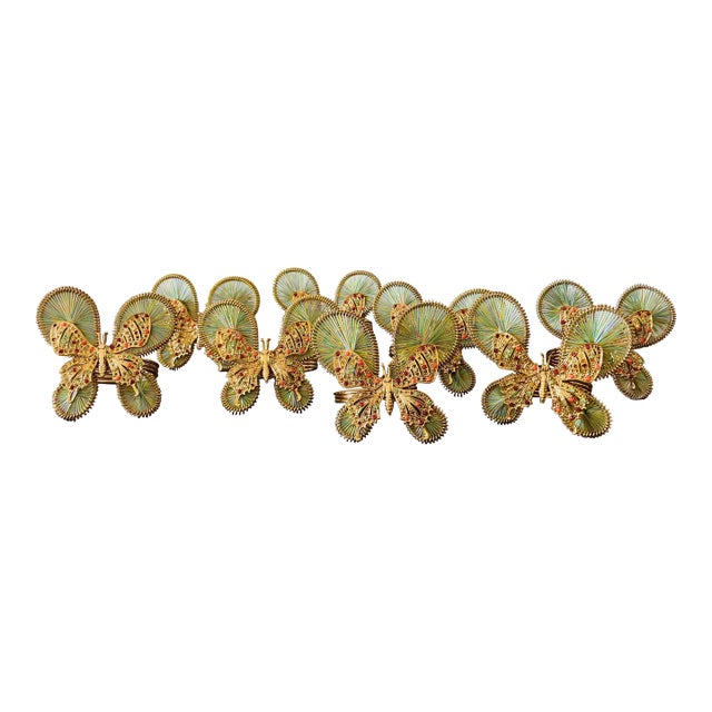 Artfully Chic Late 20th-Century Butterfly-Shaped Napkin Rings - Set of 8 For Sale