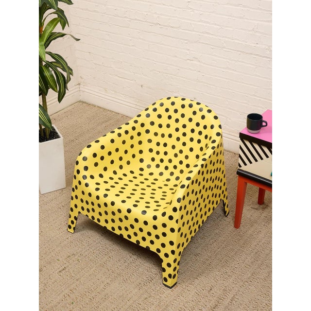 Mid-Century Modern Mid 20th Century Yellow Black Dot Chair For Sale - Image 3 of 12