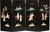 Fine antique Chinoiserie Coromandel 4-panel folding screen depicts every day life scenes with noble women and beautiful...