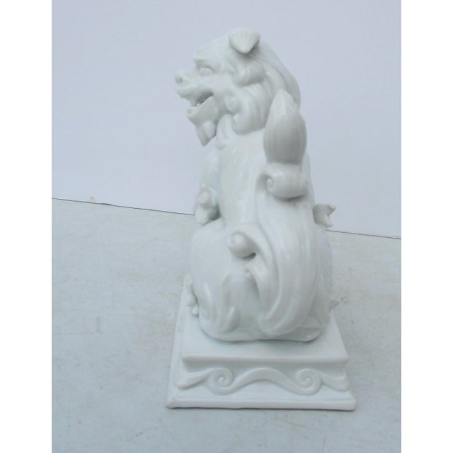 Ceramic Fitz & Floyd Blanc De Chine Foo Dog For Sale - Image 7 of 8