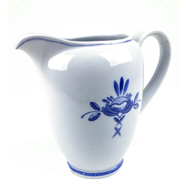 Arabia Blue Rose Pattern Vintage Pitcher or Vase For Sale - Image 12 of 12