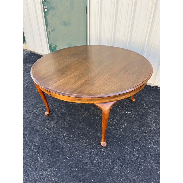 Early 1900s Large Round Oak Farmhouse Dining Table For Sale - Image 12 of 12