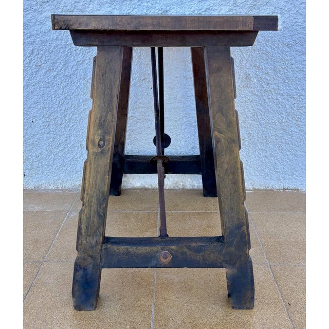 Vintage Castilian Worktable, 1950s For Sale - Image 6 of 7