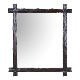 Black Forest Hand-Carved Wall Mirror, Austria, 1880s For Sale