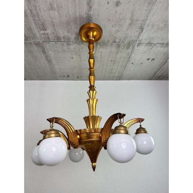 Large Art Deco Chandeliers in the style of Dagobert Peche, 1920s For Sale - Image 3 of 15