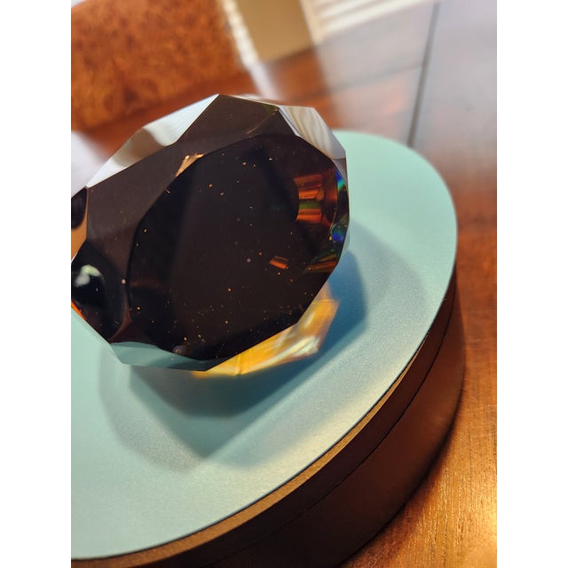 Glass Mid 20th Century Alessandro Mandruzzato Murano Faceted Sommerso Glass Teardrop Sculpture - 7-Inch For Sale - Image 7 of 10
