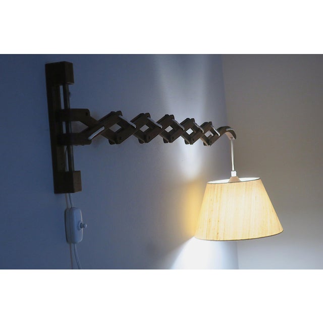 Large Concertina Wall Light in Teak by Erik Hansen for Le Kilint, Denmark, 1960s For Sale - Image 4 of 17