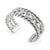 Modern David Yurman 925 Silver Wellesley Three-Row Diamond Cuff Bangle Bracelet For Sale - Image 3 of 8