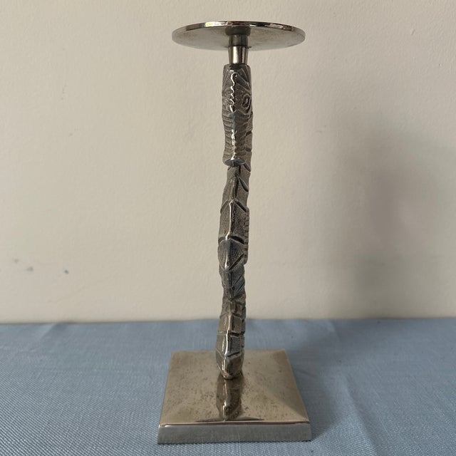 Traditional 1990s Barclay Buyers Seahorse Silver Candle Holder For Sale - Image 3 of 10