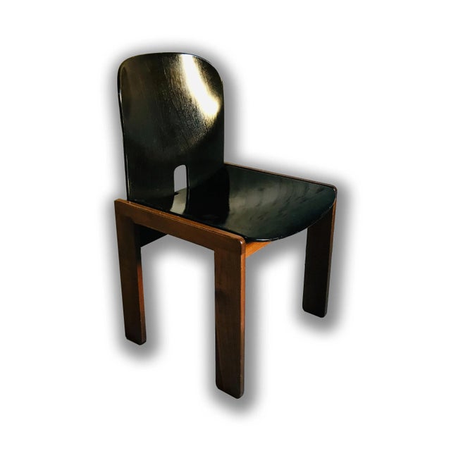 Wood Lacquered Walnut Model 121 Dining Chairs by Tobia & Afra Scarpa for Cassina, 1967, Set of 4 For Sale - Image 7 of 11