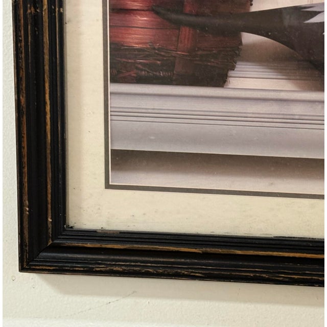 Framed Sporting Art Duck Decoy Print in Distressed Black Frame For Sale In Greensboro - Image 6 of 7