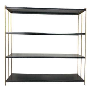 1960s Mid-Century Modern Metal and Brass Four Shelf Etagere For Sale