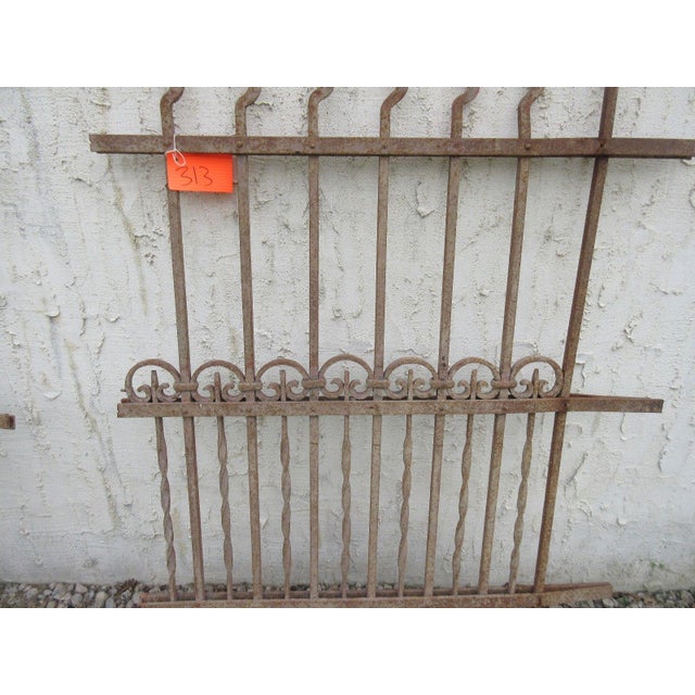 Antique Victorian Iron Gate Window Garden Fence Architectural Salvage Door #313 For Sale - Image 4 of 5