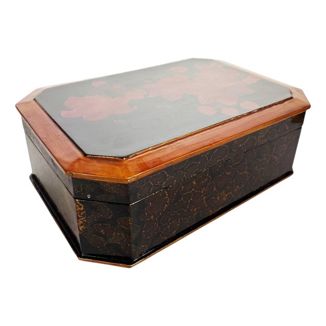 Large Brown and Black Lacquered Box, France, 1970s For Sale