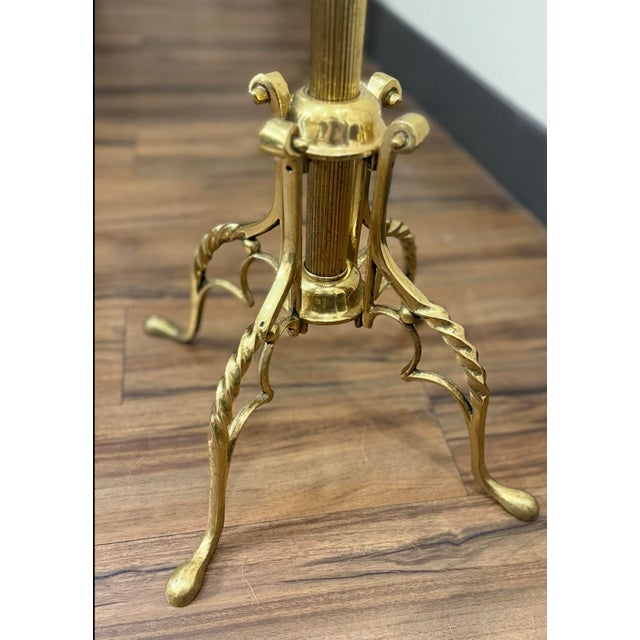 Vintage Ornate Solid Brass Coat Stand Rare Very Good Condition For Sale - Image 4 of 5