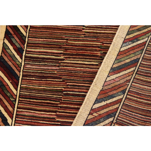 Red Boho Chic Gabbeh Blue/Red Wool Rug - 3'3'' X 4'9'' For Sale - Image 8 of 10