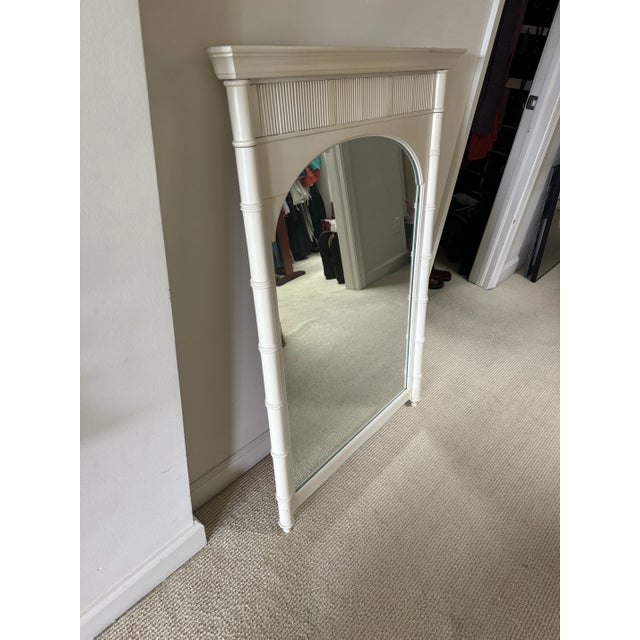 Dixie Furniture Co. Vintage 1970's Dixie Lenoir Large Faux Bamboo Wall Mirror For Sale - Image 4 of 8
