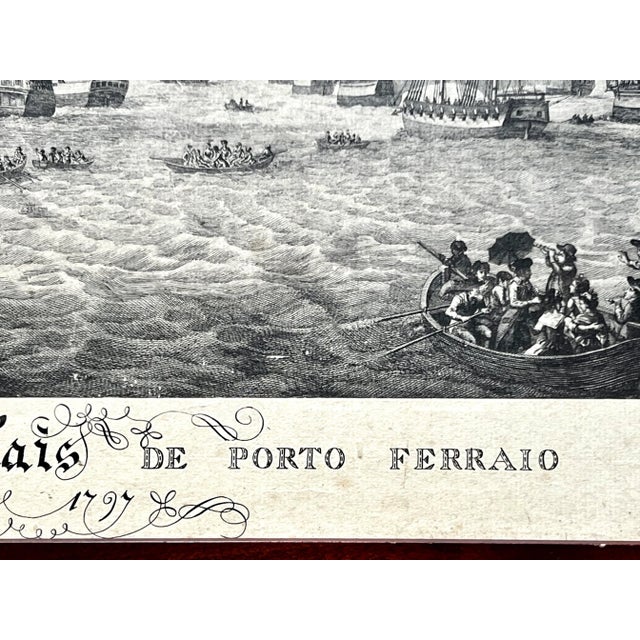 Wood Nautical Ships Evacuation Italy Napoleon War 1796 Print, Framed For Sale - Image 7 of 13